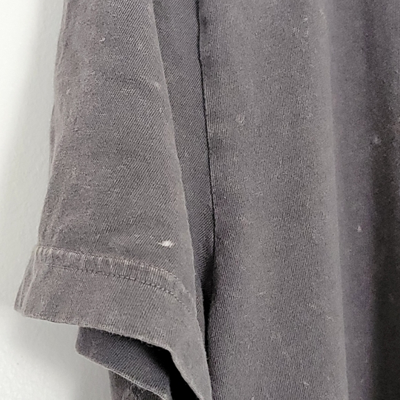 PINK Victoria's Secret Gray Speckled Tee T-Shirt Large Cotton Medallion Pocket - Picture 4 of 9